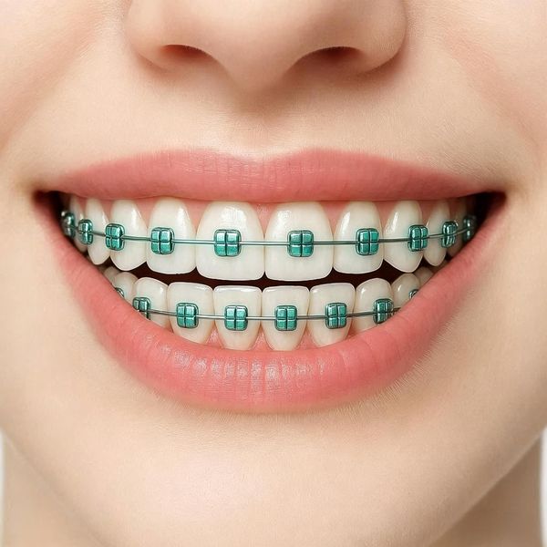 Aqua braces color preview on real teeth
